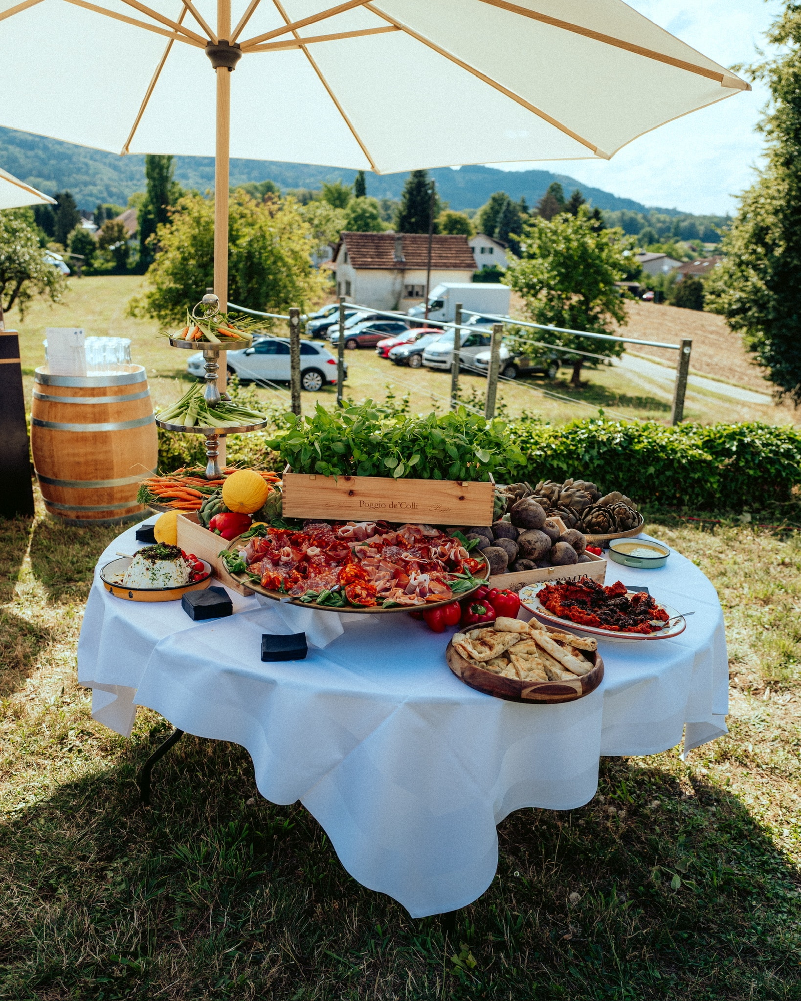 a person holding a plate of crackers
